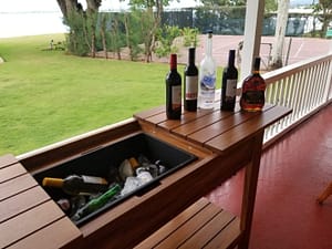 Bar with wine, etc.